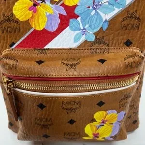 NEW MCM $750 Stark Backpack Essential Floral Print,  Cognac Brown MCM Medium STARK Printed Backpack Brown Cognac Canvas  main image 3